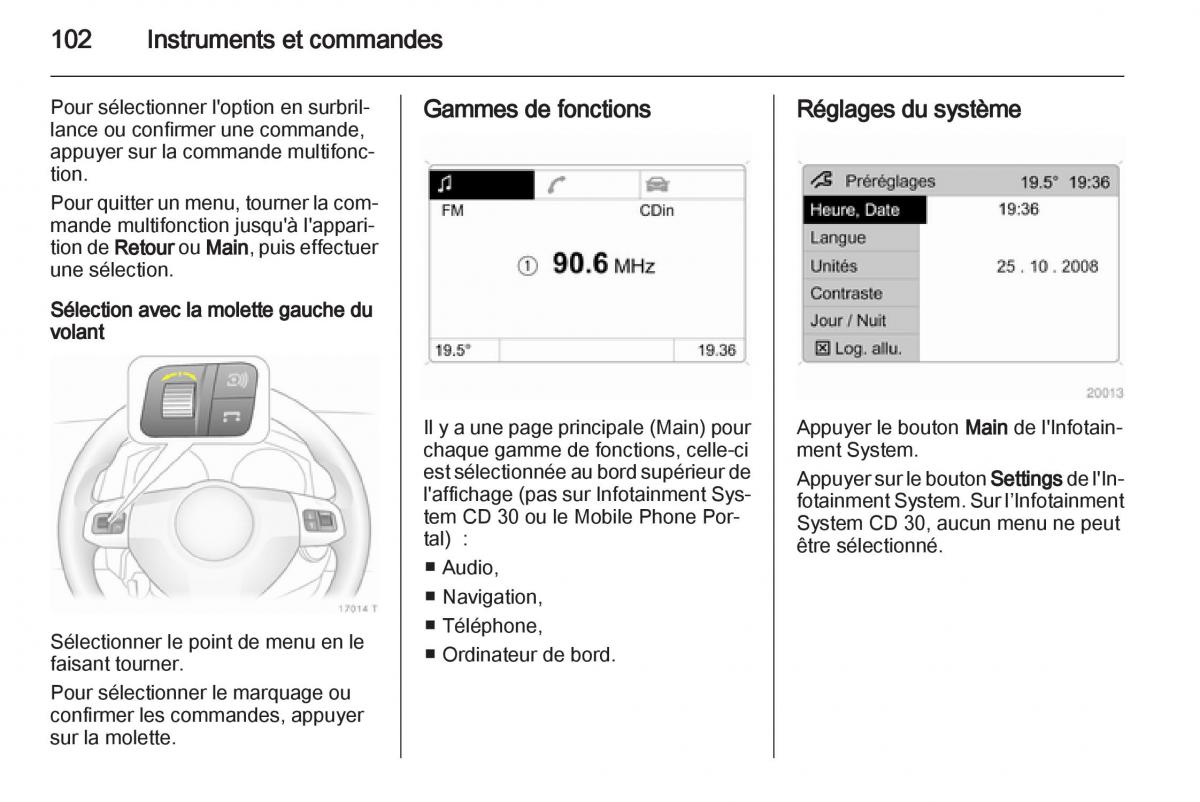 Opel Zafira B manuel du proprietaire / page 104