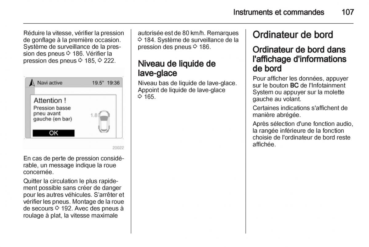 Opel Zafira B manuel du proprietaire / page 109