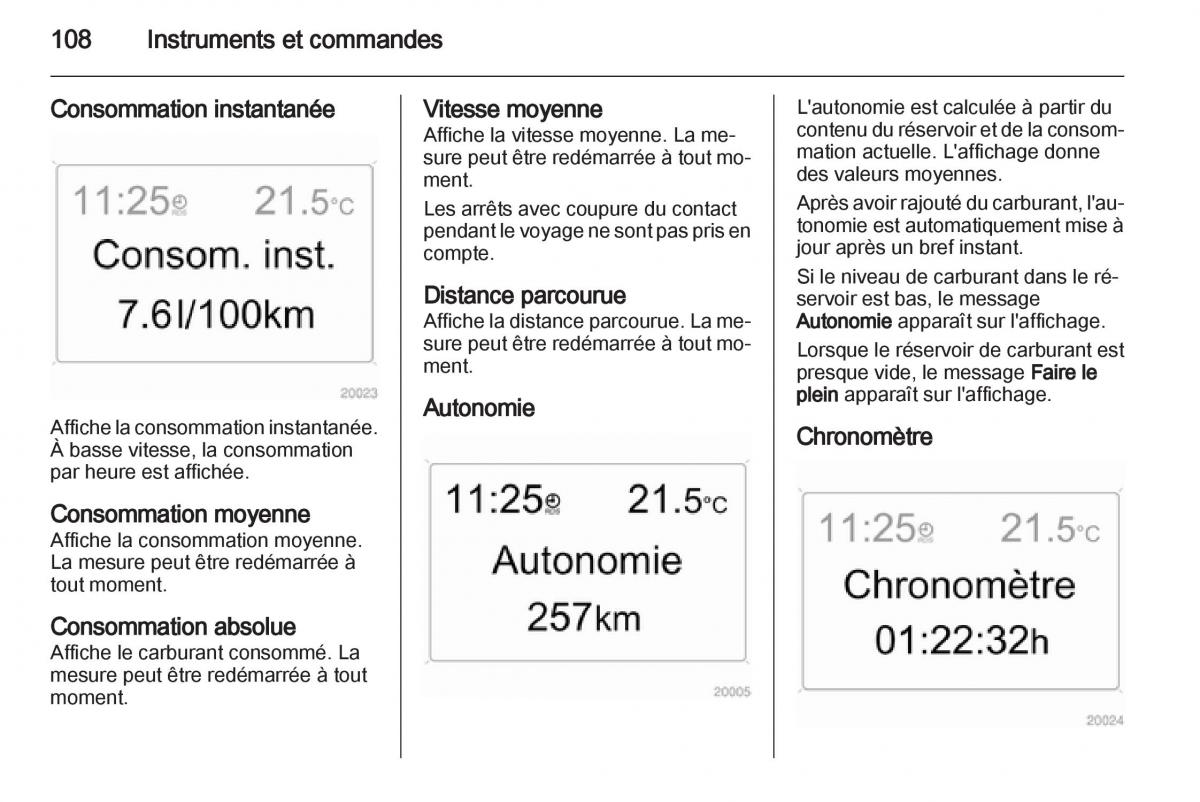 Opel Zafira B manuel du proprietaire / page 110