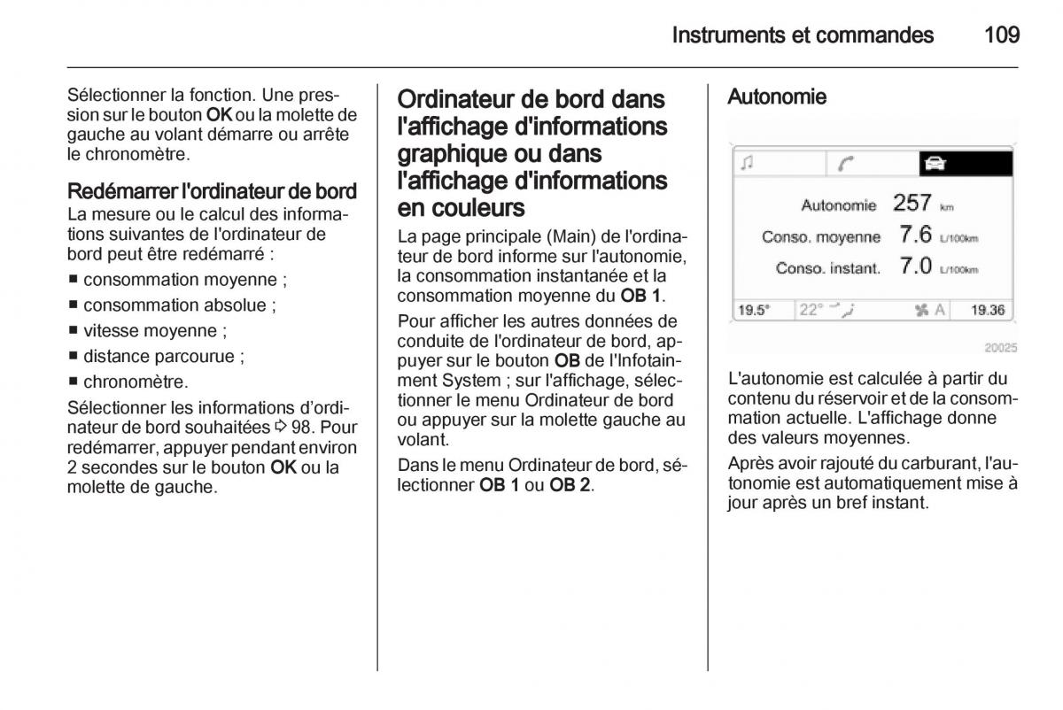 Opel Zafira B manuel du proprietaire / page 111