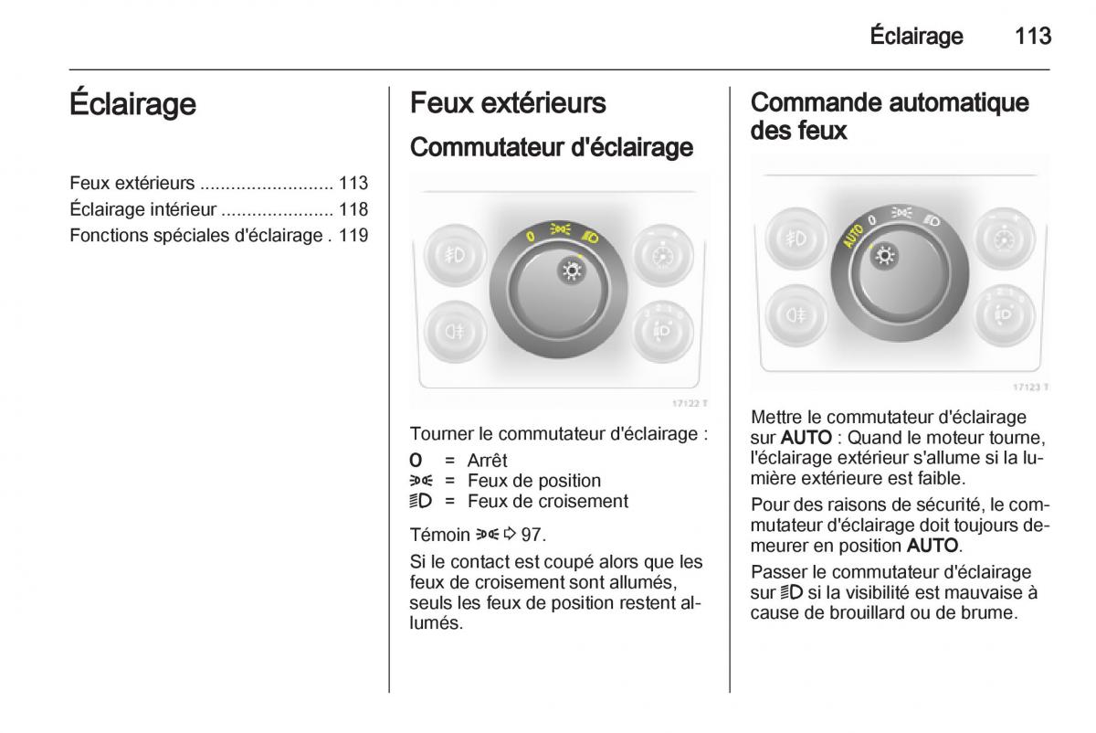 Opel Zafira B manuel du proprietaire / page 115