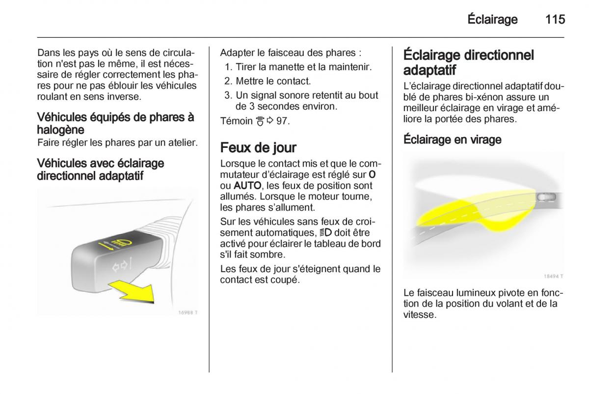 Opel Zafira B manuel du proprietaire / page 117