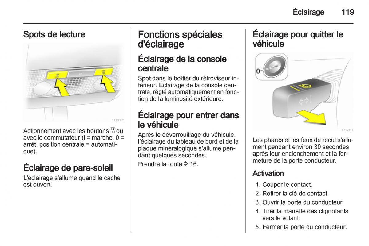 Opel Zafira B manuel du proprietaire / page 121