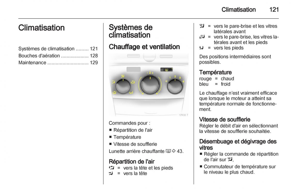 Opel Zafira B manuel du proprietaire / page 123