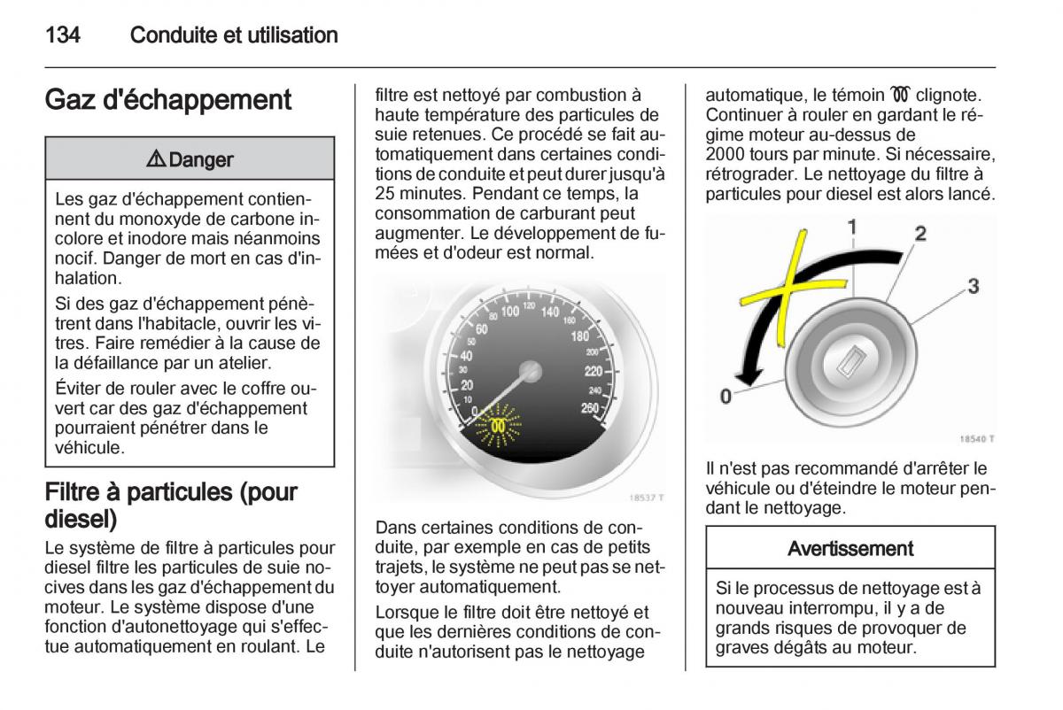 Opel Zafira B manuel du proprietaire / page 136