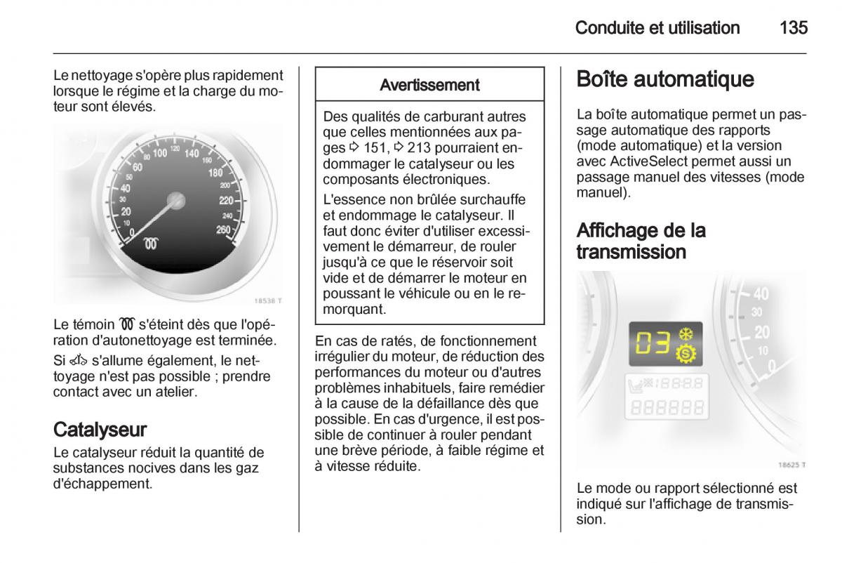 Opel Zafira B manuel du proprietaire / page 137