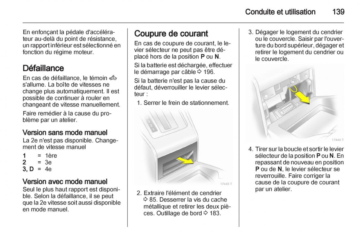 Opel Zafira B manuel du proprietaire / page 141