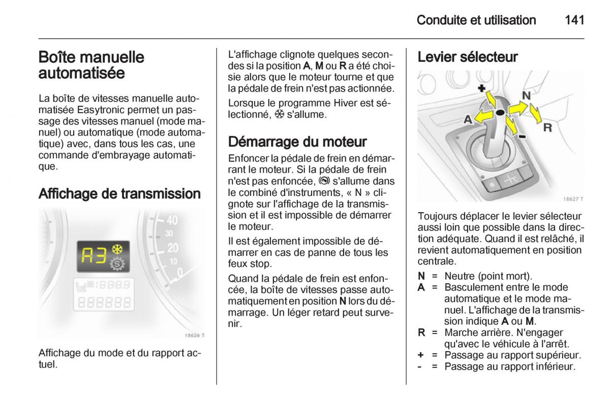 Opel Zafira B manuel du proprietaire / page 143