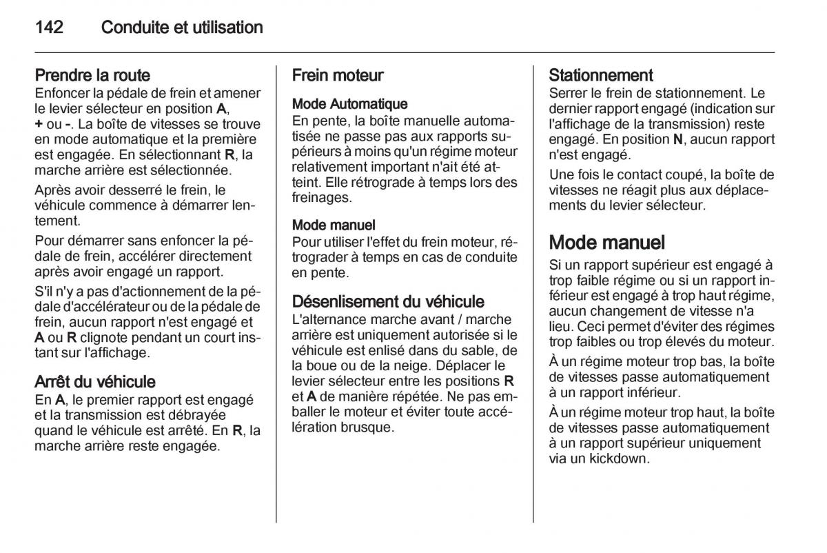 Opel Zafira B manuel du proprietaire / page 144