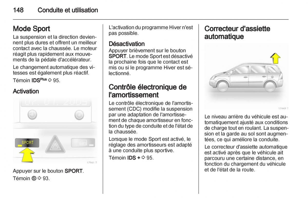 Opel Zafira B manuel du proprietaire / page 150