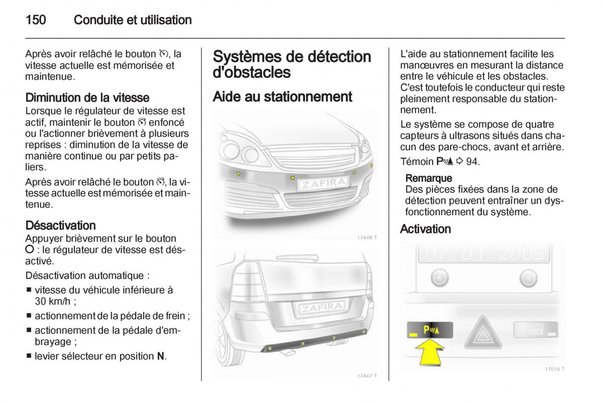 Opel Zafira B manuel du proprietaire / page 152