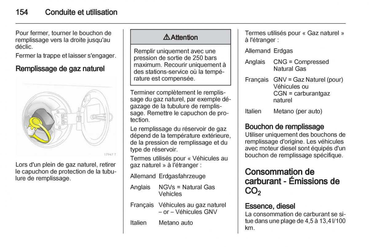 Opel Zafira B manuel du proprietaire / page 156