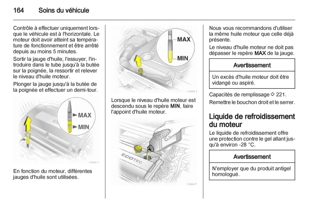 Opel Zafira B manuel du proprietaire / page 166