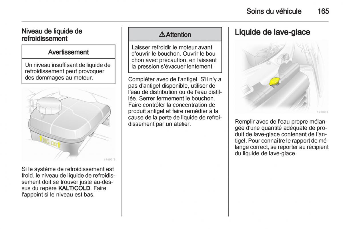 Opel Zafira B manuel du proprietaire / page 167