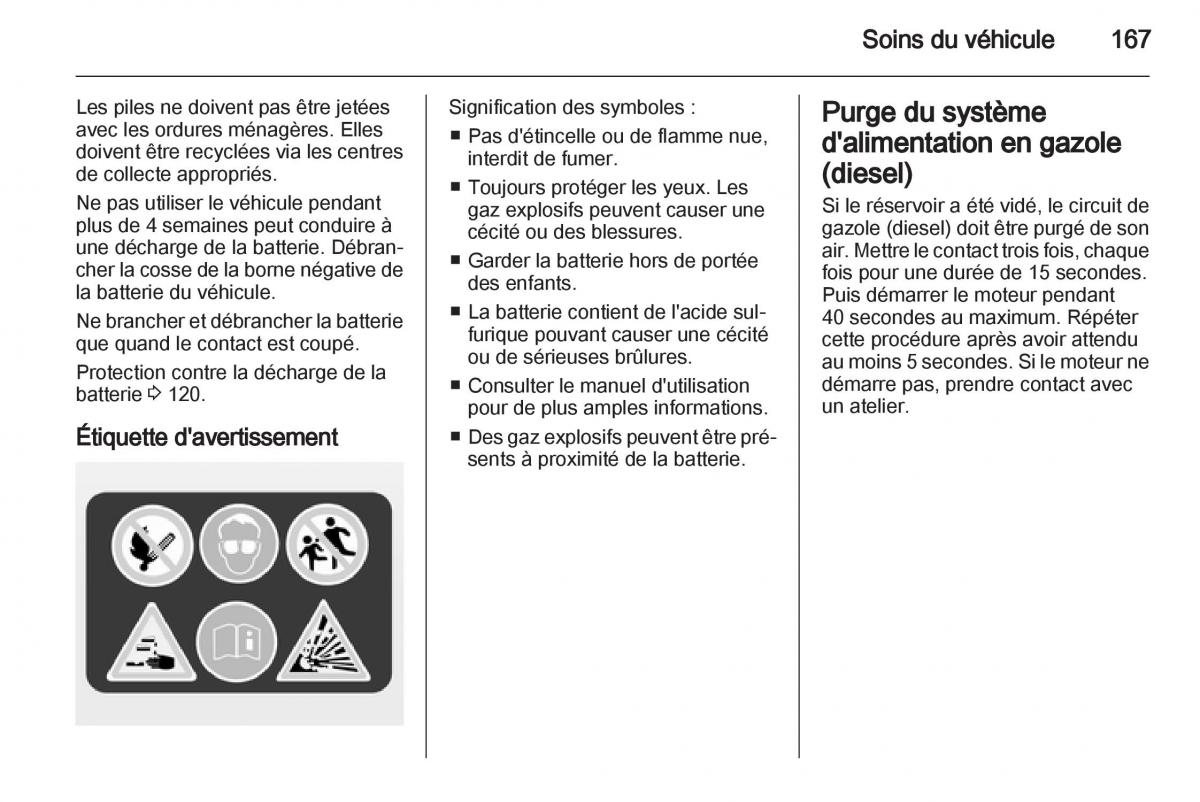 Opel Zafira B manuel du proprietaire / page 169