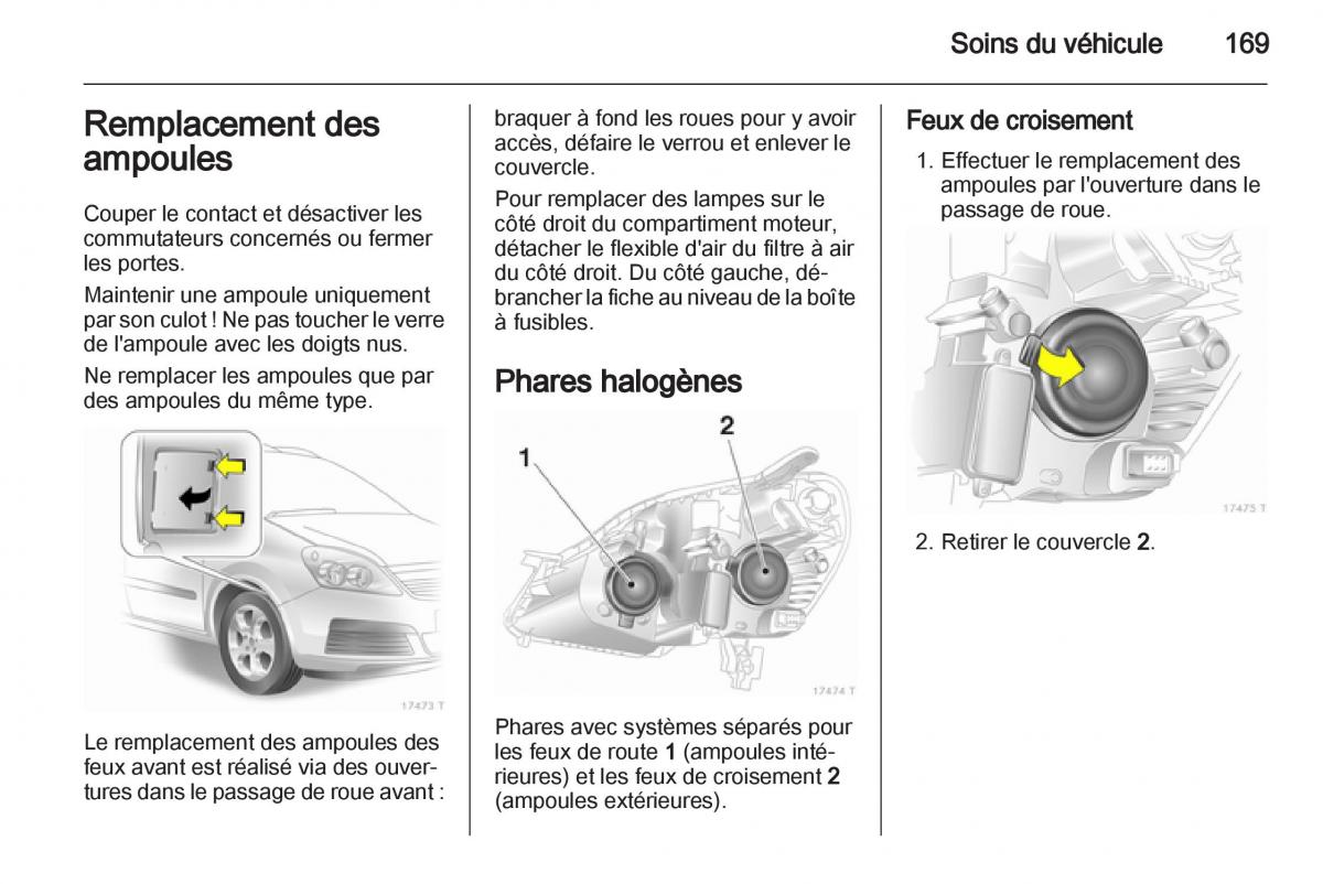 Opel Zafira B manuel du proprietaire / page 171