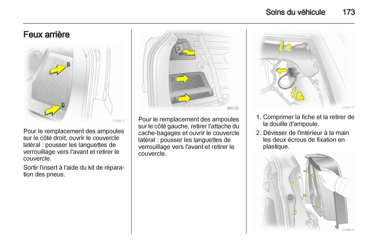 Opel Zafira B manuel du proprietaire / page 175