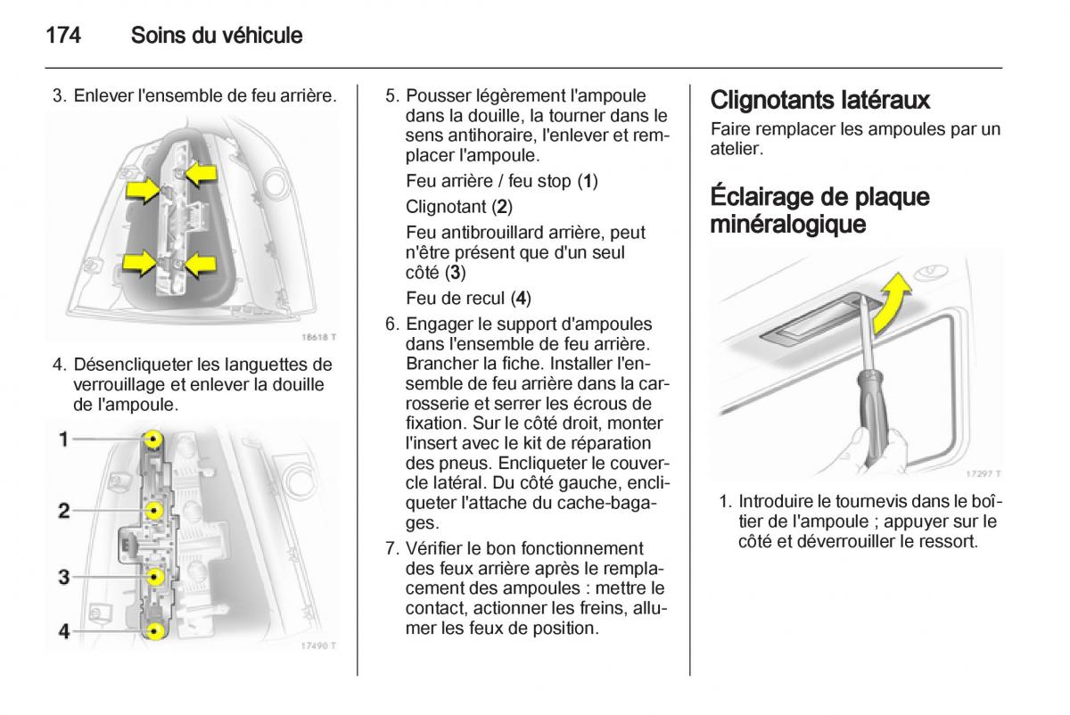 Opel Zafira B manuel du proprietaire / page 176