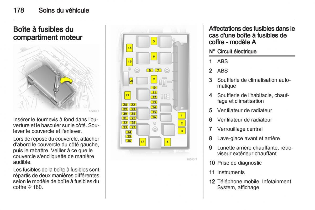 Opel Zafira B manuel du proprietaire / page 180