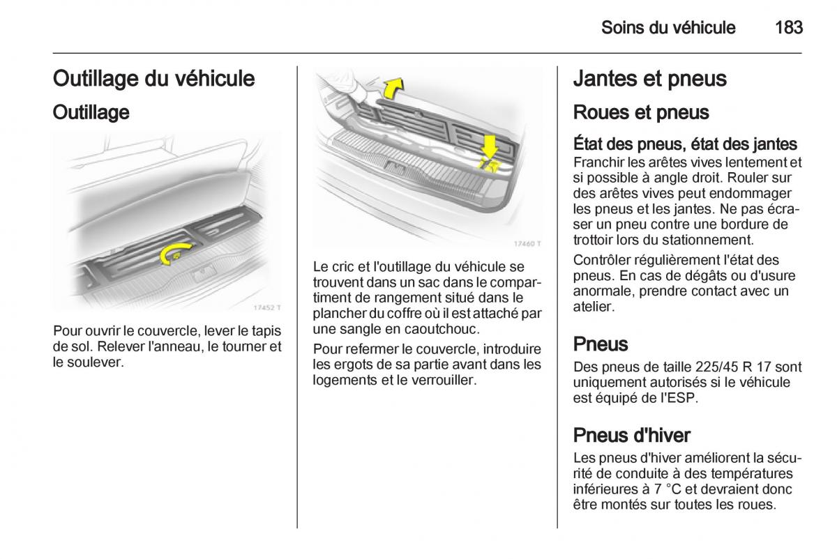 Opel Zafira B manuel du proprietaire / page 185