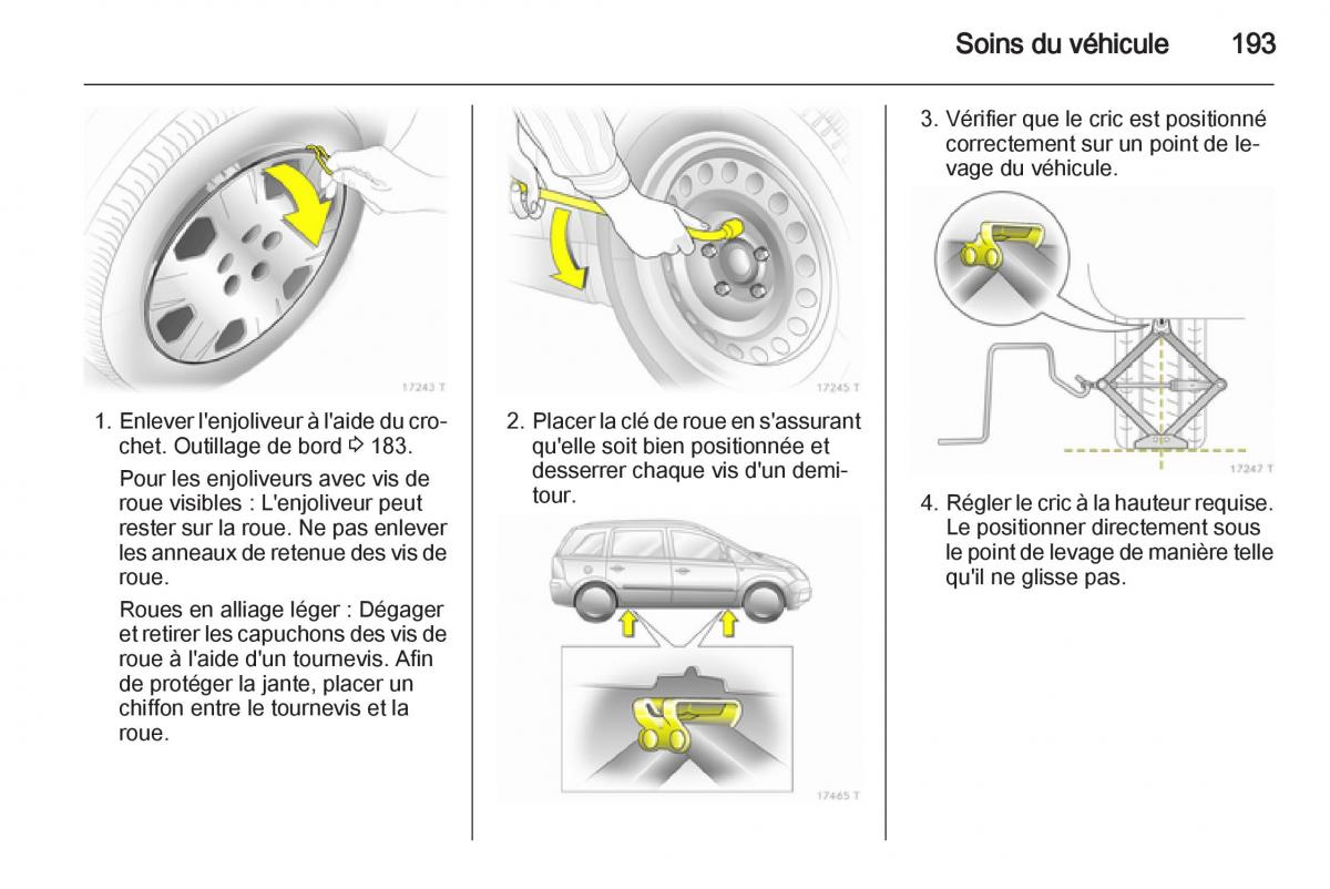 Opel Zafira B manuel du proprietaire / page 195