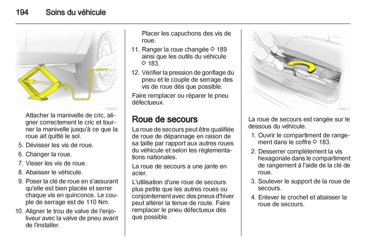 Opel Zafira B manuel du proprietaire / page 196