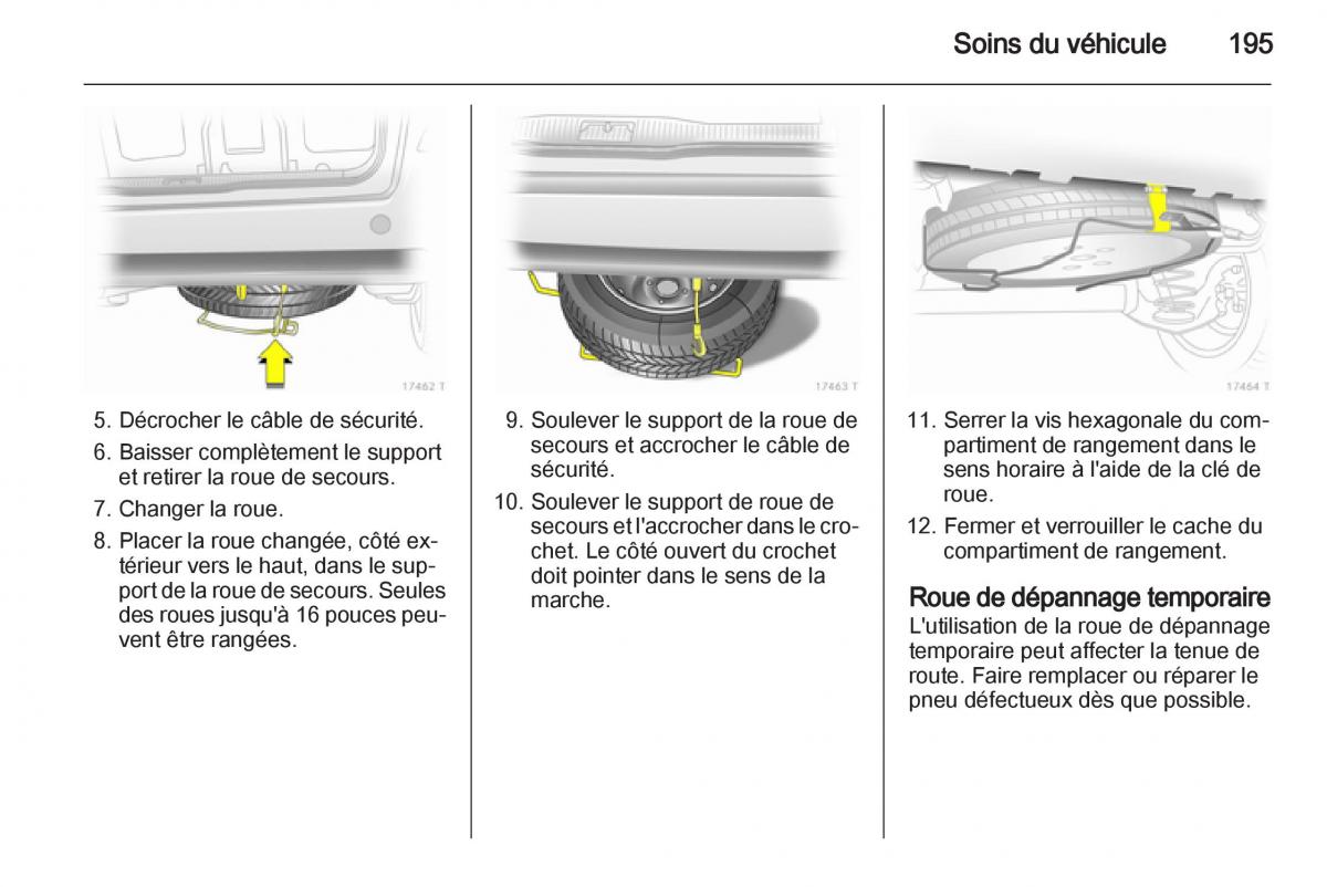 Opel Zafira B manuel du proprietaire / page 197