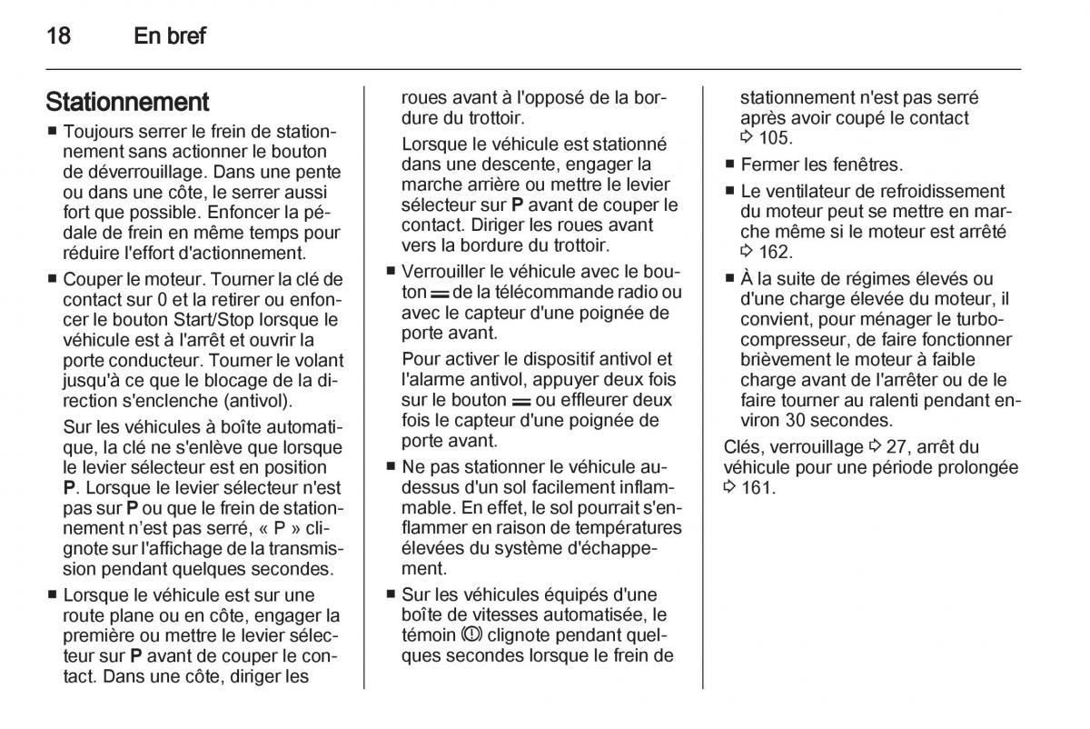 Opel Zafira B manuel du proprietaire / page 20