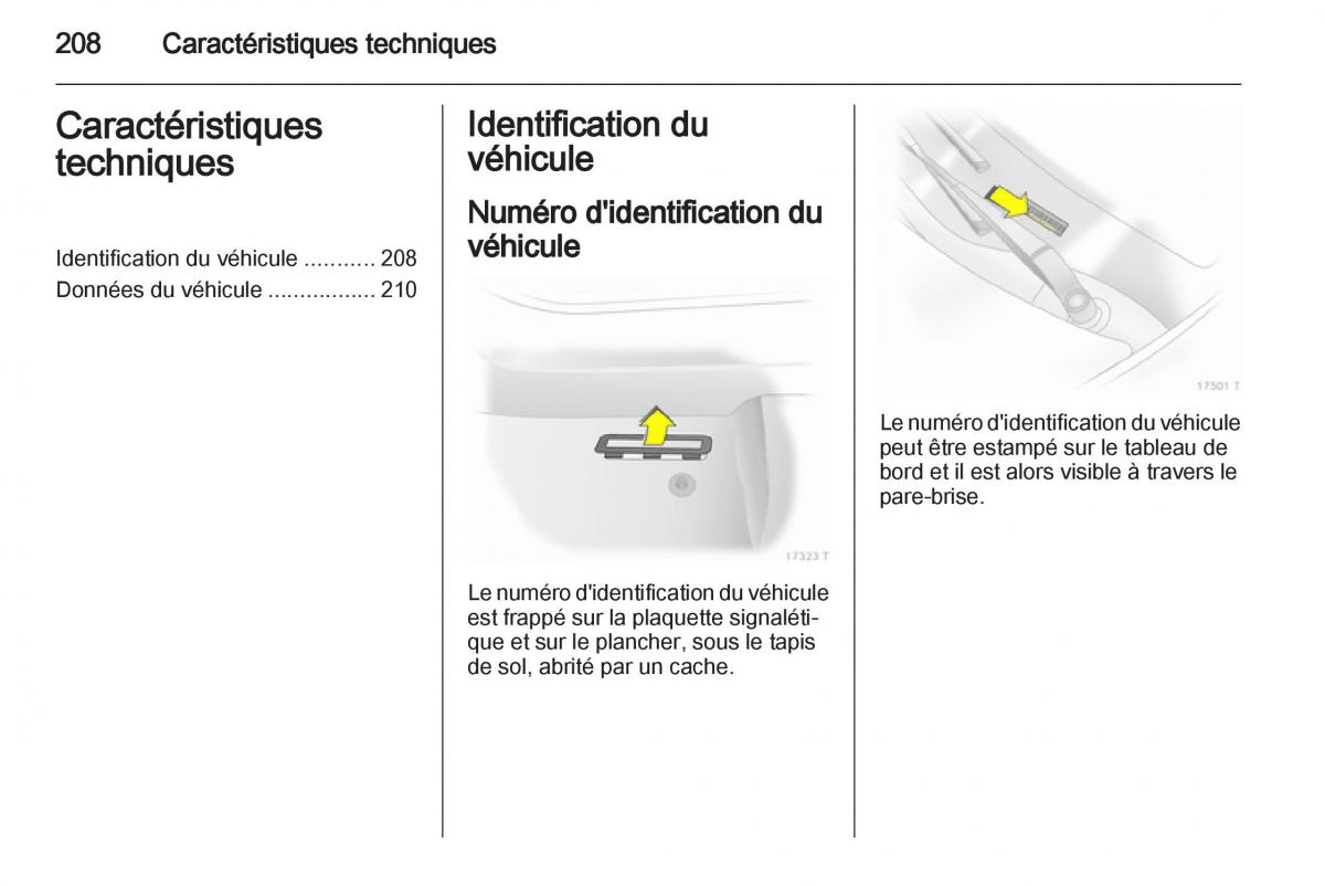 Opel Zafira B manuel du proprietaire / page 210