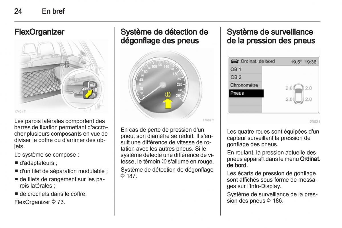 Opel Zafira B manuel du proprietaire / page 26