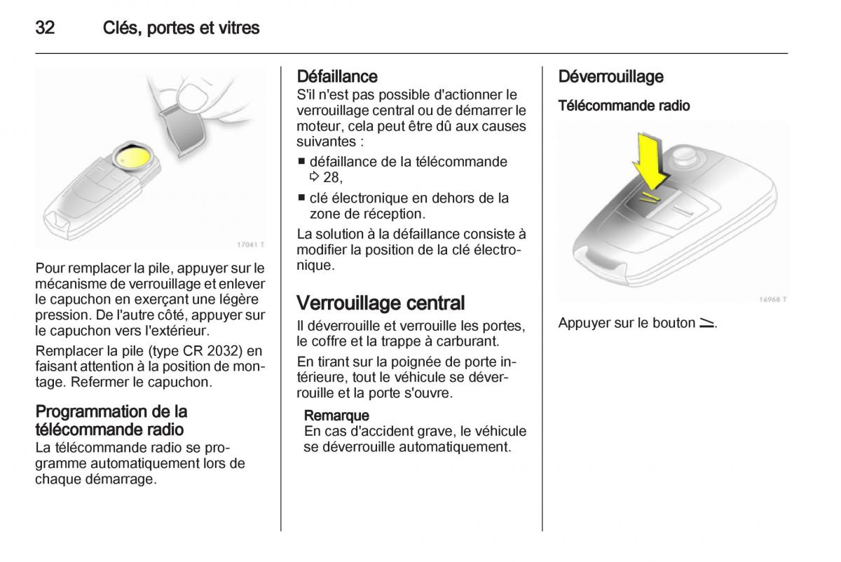 Opel Zafira B manuel du proprietaire / page 34