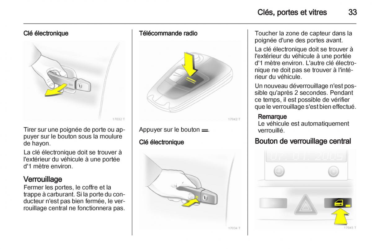 Opel Zafira B manuel du proprietaire / page 35