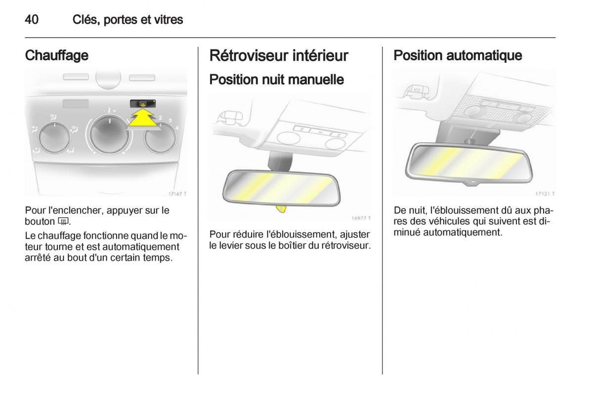 Opel Zafira B manuel du proprietaire / page 42