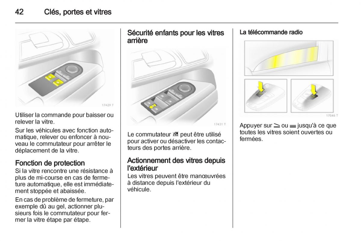 Opel Zafira B manuel du proprietaire / page 44