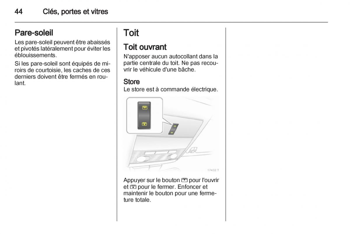 Opel Zafira B manuel du proprietaire / page 46