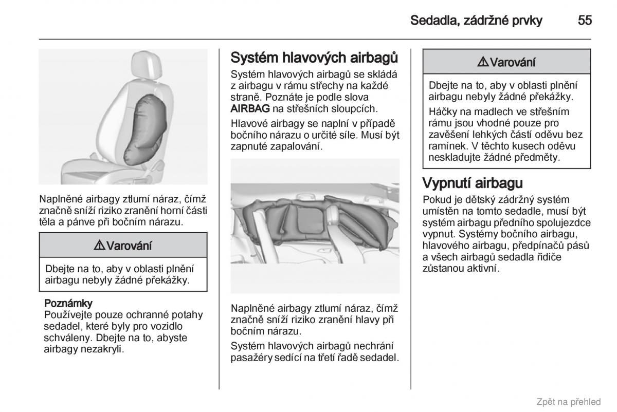 Opel Zafira B navod k obsludze / page 56