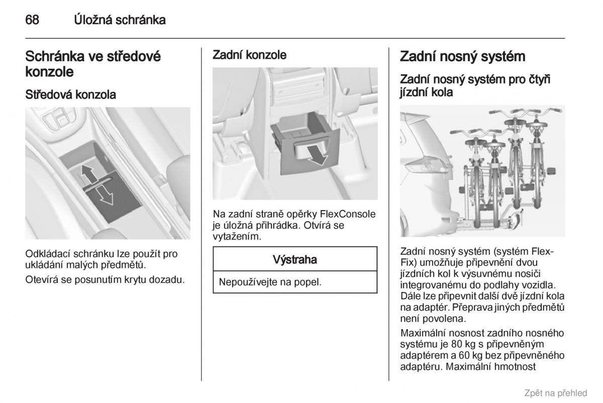 Opel Zafira B navod k obsludze / page 69