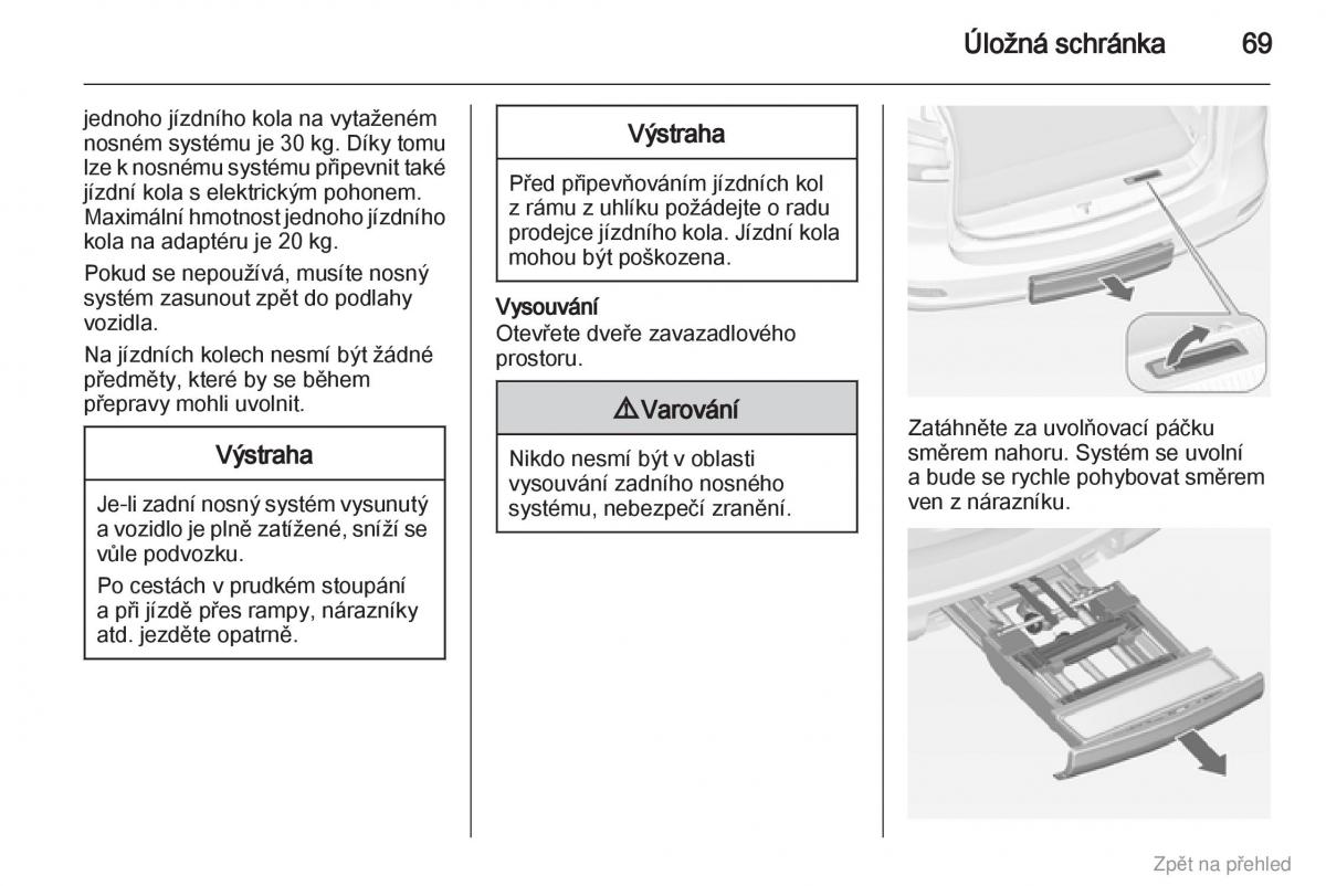 Opel Zafira B navod k obsludze / page 70