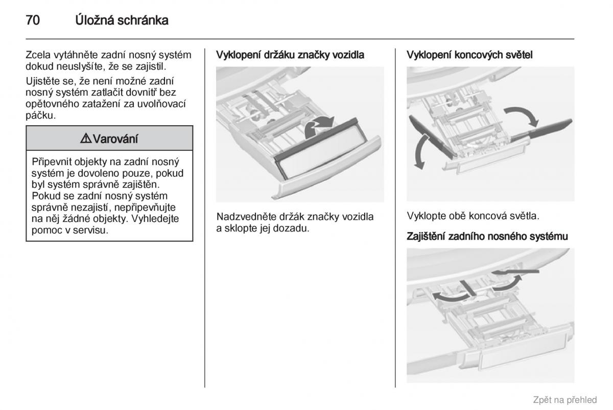 Opel Zafira B navod k obsludze / page 71