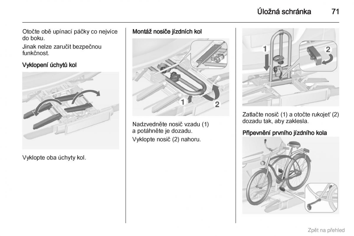 Opel Zafira B navod k obsludze / page 72