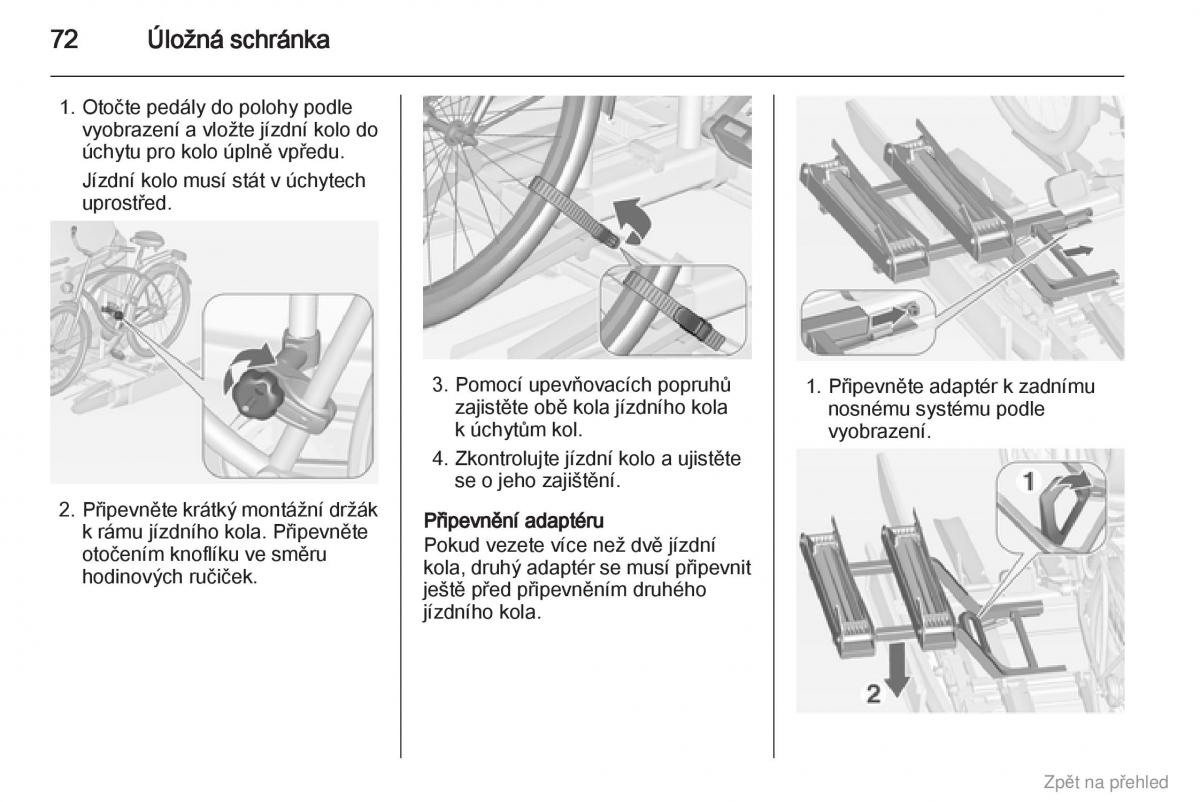 Opel Zafira B navod k obsludze / page 73