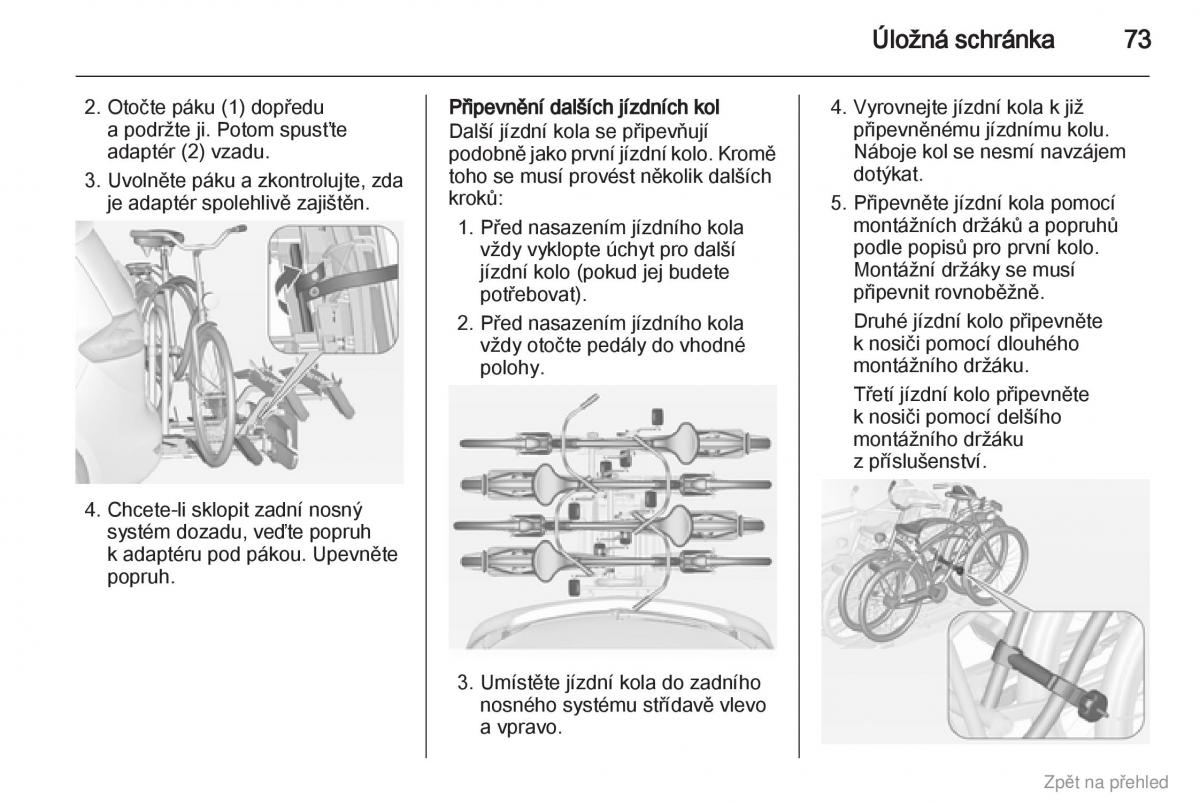 Opel Zafira B navod k obsludze / page 74