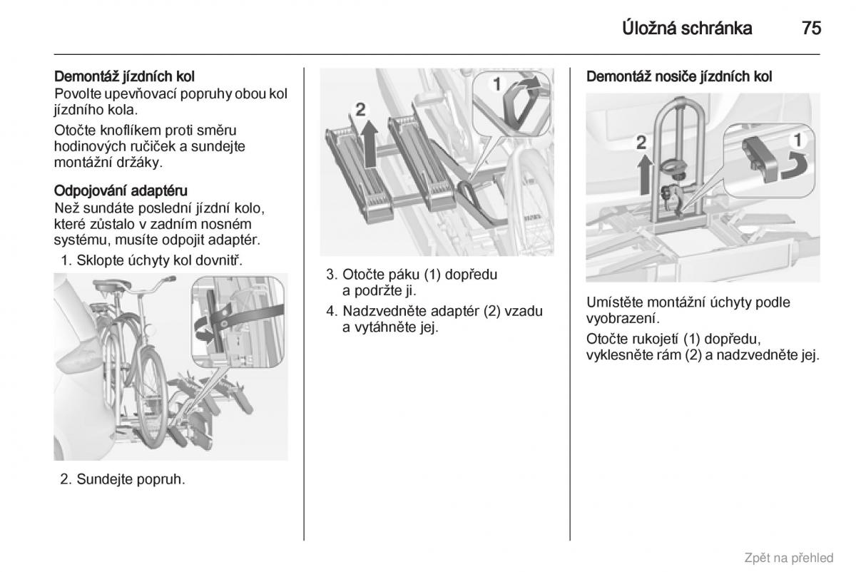 Opel Zafira B navod k obsludze / page 76