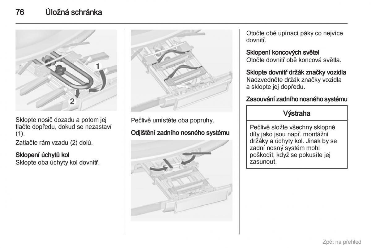 Opel Zafira B navod k obsludze / page 77