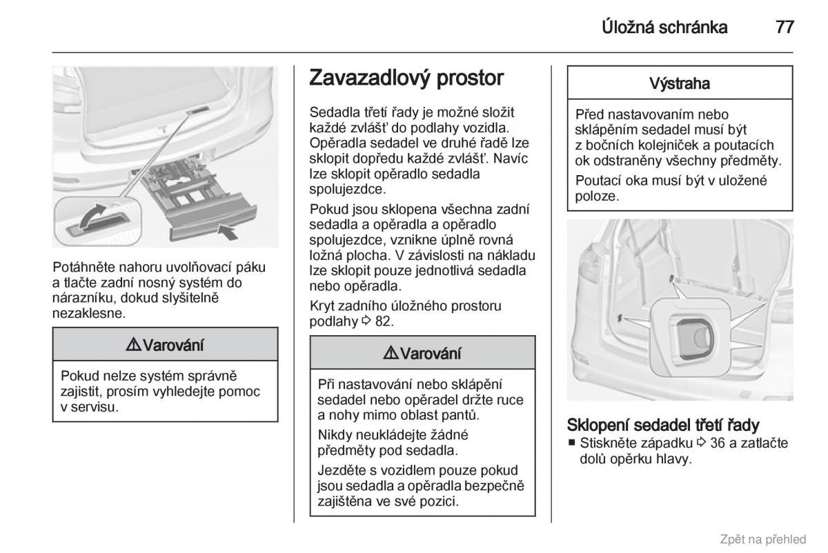 Opel Zafira B navod k obsludze / page 78