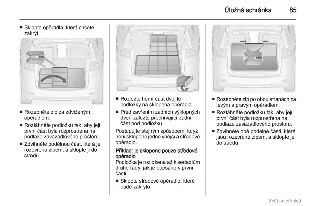 Opel Zafira B navod k obsludze / page 86