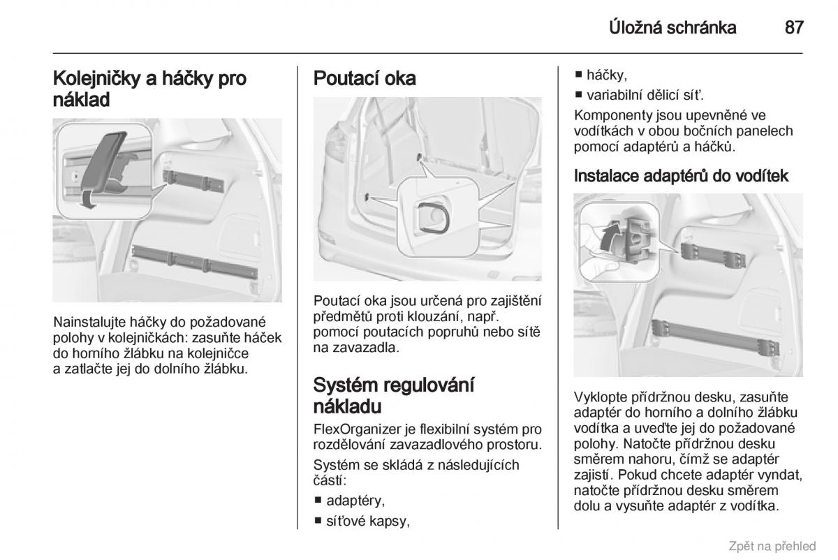 Opel Zafira B navod k obsludze / page 88