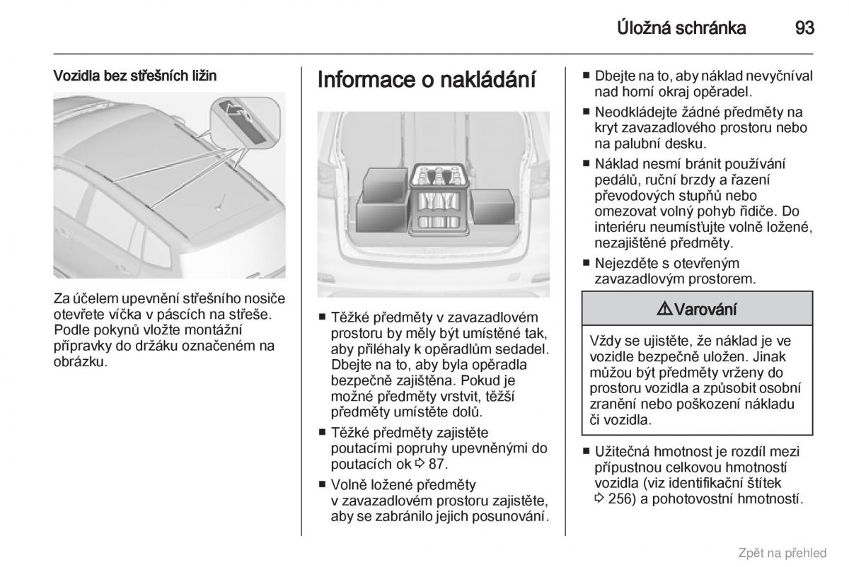 Opel Zafira B navod k obsludze / page 94