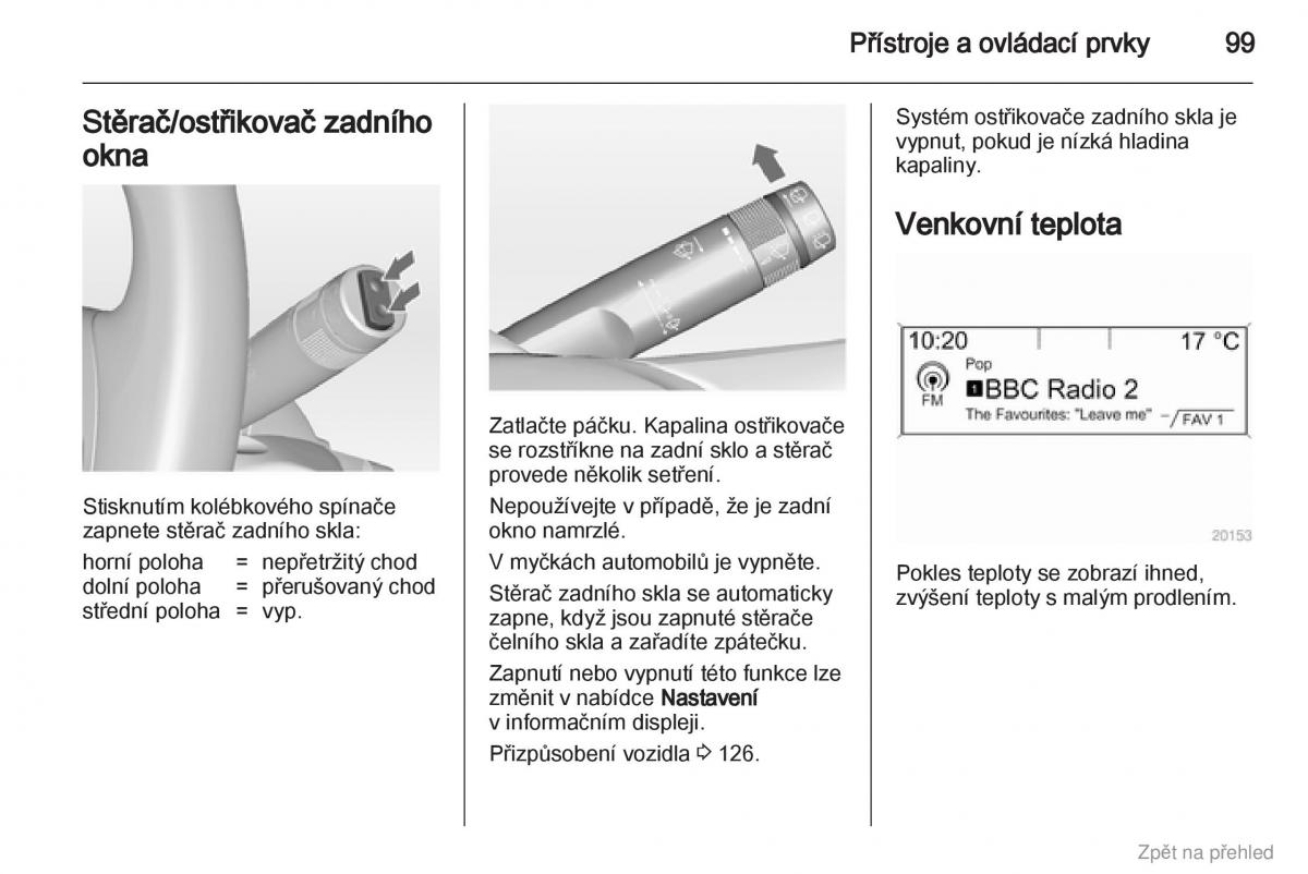 Opel Zafira B navod k obsludze / page 100