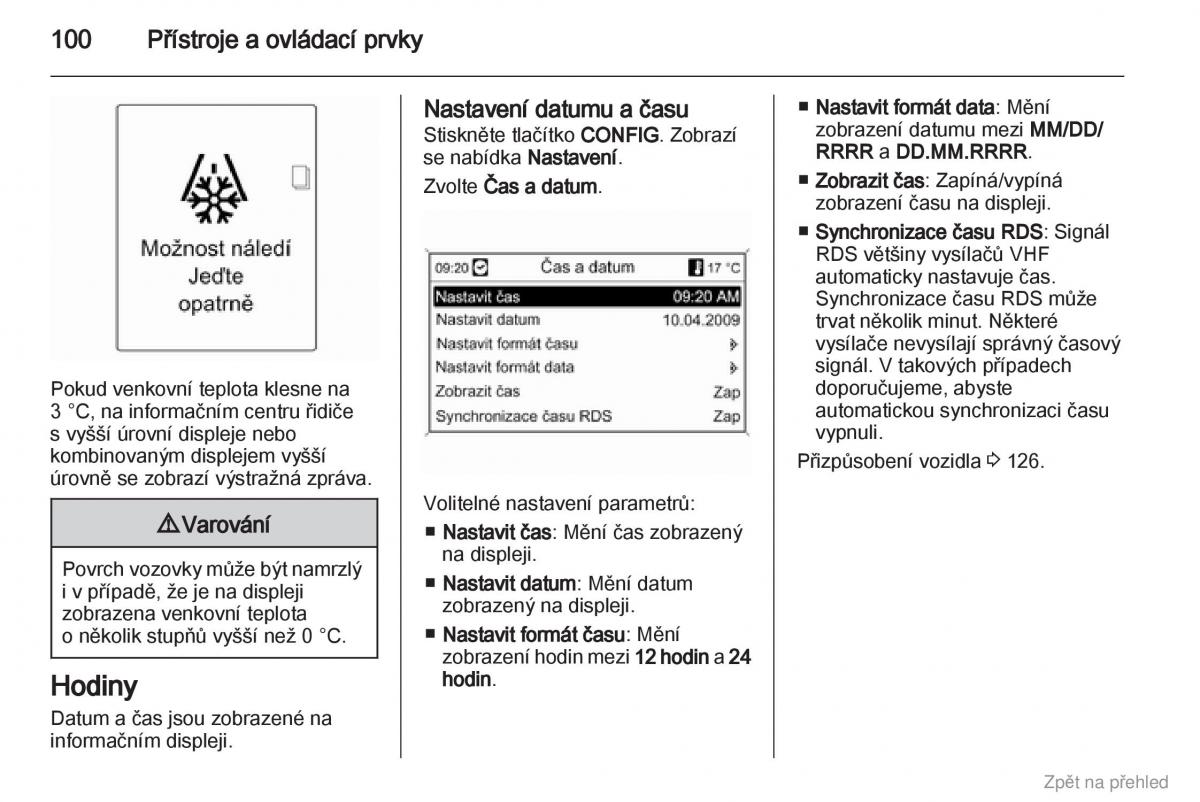 Opel Zafira B navod k obsludze / page 101